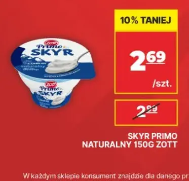 Skyr Primo naturalny Zott promocja w API Market