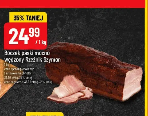 Boczek paski mocno wędzony Rzeźnik Szymon promocja w POLOmarket