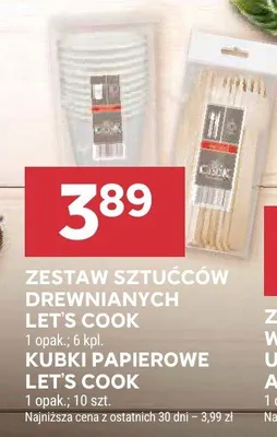 Zestaw sztućców drewnianych Let's Cook promocja w Stokrotka