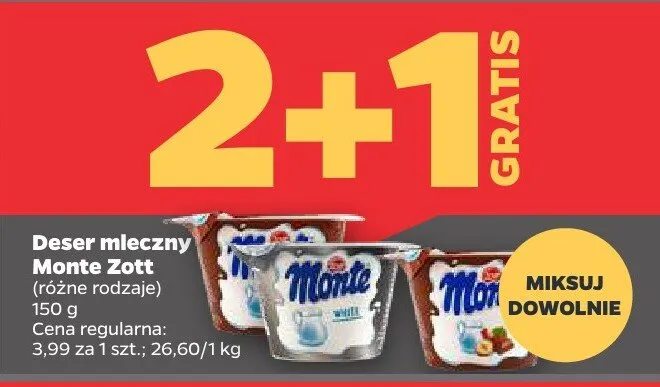 Deser mleczny Monte Zott promocja w Netto