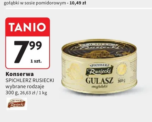 Konserwa SPICHLERZ RUSIECKI Gulasz angielski promocja w Intermarche