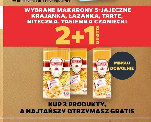 Makaron 5-jajeczny tasiemka Czaniecki promocja w Netto