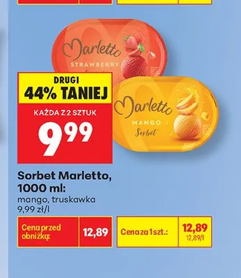Sorbet truskawkowy Marletto promocja w Biedronka