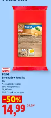 Ser gouda w kawałku Pilos promocja w Lidl