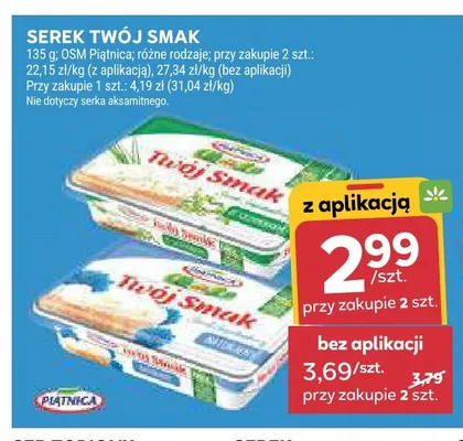 Serek Twój Smak Piątnica promocja w Stokrotka