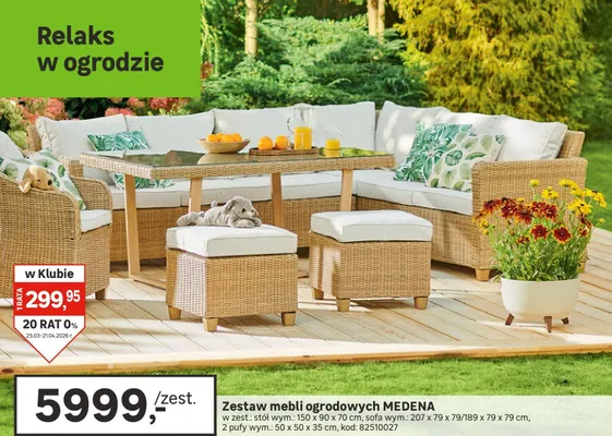Zestaw mebli ogrodowych MEDENA promocja w Leroy Merlin