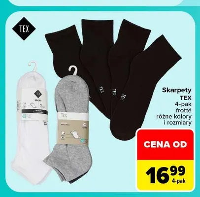 Skarpety Tex 4-pak frotté promocja w Carrefour