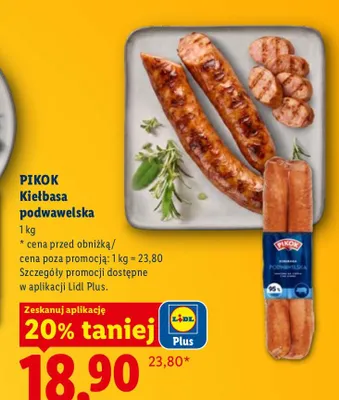 Kiełbasa podwawelska Pikok promocja w Lidl