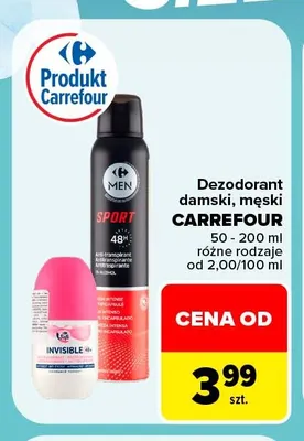 Dezodorant damski, męski Carrefour promocja w Carrefour