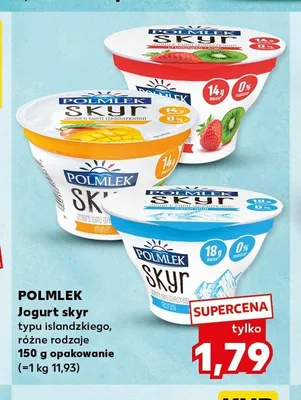 Jogurt skyr typu islandzkiego Polmlek truskawkowy promocja w Kaufland