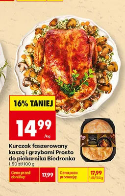 Kurczak faszerowany kaszą i grzybami Prosto do piekarnika Biedronka promocja w Biedronka