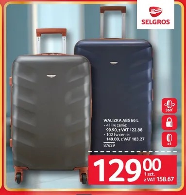 Walizka ABS 102l promocja w Selgros