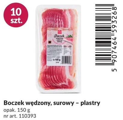 Boczek wędzony surowy plastry promocja w Makro