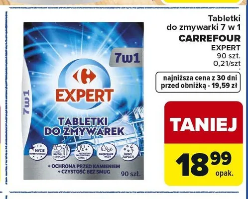 Tabletki do zmywarki 7 w 1 CARREFOUR EXPERT promocja w Carrefour Market