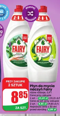 Płyn do mycia naczyń Fairy promocja w Dino