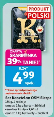 Ser Kasztelan OSM Sierpc, 2 rodzaje promocja w Auchan