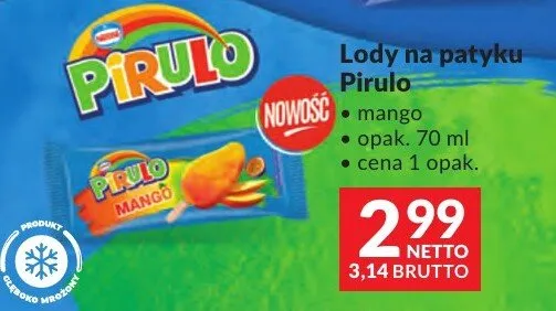 Lody na patyku Pirulo mango promocja w Makro