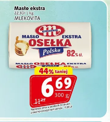 Masło ekstra Osełka Polska 82% tł. Mlekovita promocja w Prim Market