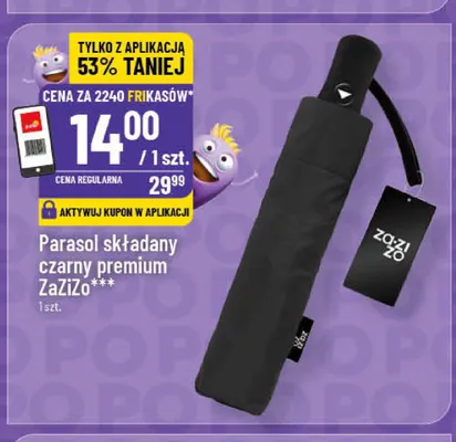 Parasol składany czarny premium ZaZiZo promocja w POLOmarket