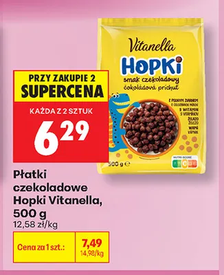 Płatki czekoladowe Hopki Vitanella promocja w Biedronka