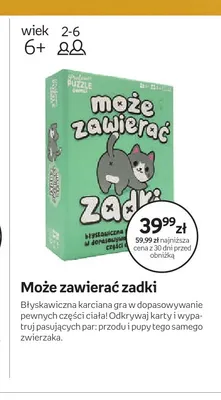 Gra karciana Może zawierać zadki Professor Puzzle promocja w Empik