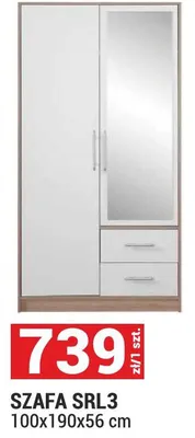 Szafa SRL3 100x190x56 cm promocja w Merkury Market