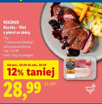 Kaczka filet z piersi ze skórą Rzeźnik promocja w Lidl
