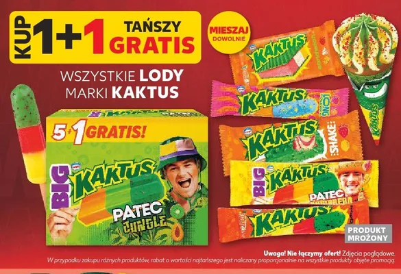 Lody Kaktus Big Patec Jungle 6-pak promocja w Kaufland