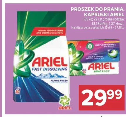 Proszek do prania Ariel Alpine Fresh promocja w Stokrotka