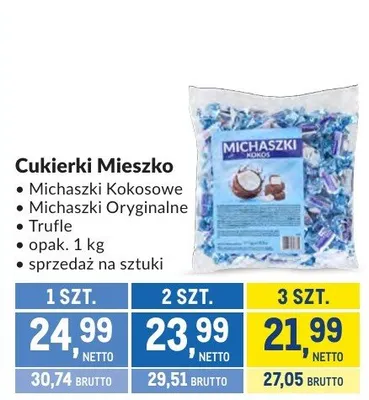 Cukierki Mieszko Michaszki Kokosowe promocja w Makro