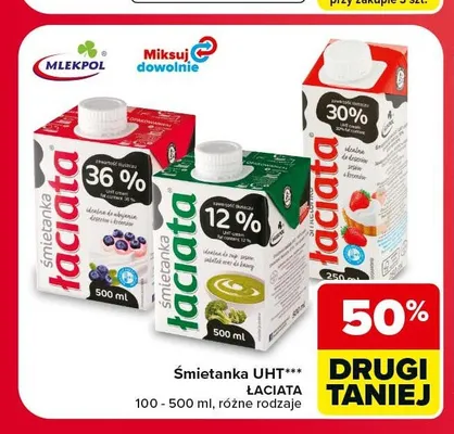 Śmietanka UHT Łaciate 36% promocja w Carrefour Market