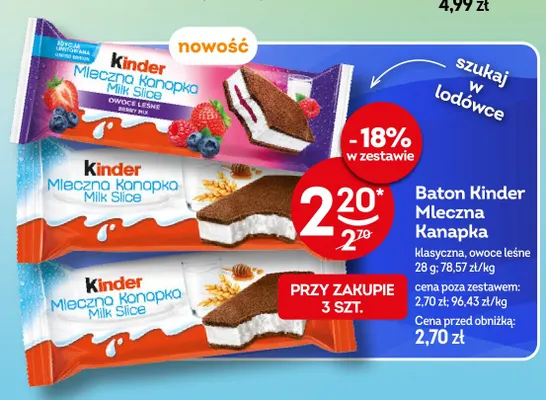 Baton Kinder Mleczna Kanapka owoce leśne promocja w Żabka