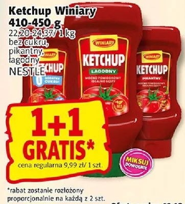 Ketchup Wińiary 410-450g różne rodzaje łagodny, pikantny promocja w Prim Market