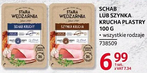 Schab lub szynka krucha plastry Stara Wędżarnia 100 g promocja w Selgros