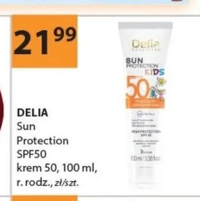 Krem ochronny SPF50 Delia Sun Protection promocja w Drogerie Laboo