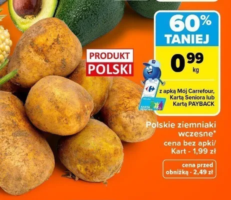 Ziemniaki wczesne polskie promocja w Carrefour Market
