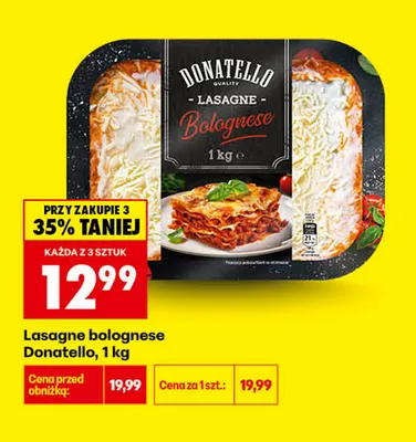 Lasagne bolognese Donatello promocja w Biedronka