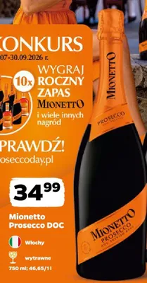 Wino musujące Mionetto Prosecco DOC promocja w Netto