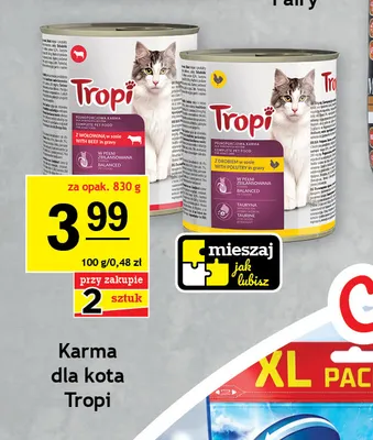 Karma dla kota z wołowiną w sosie Tropi promocja w Gram Market