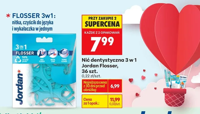 Nić dentystyczna 3 w 1 Flosser promocja w Biedronka
