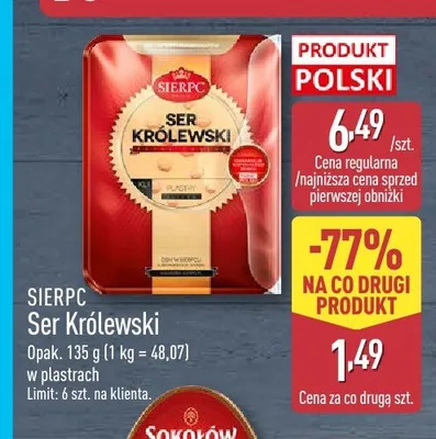 Ser Królewski w plastrach SIERPC promocja w Aldi