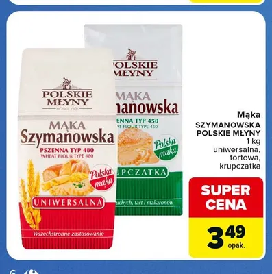 Mąka Szymanowska Polskie Młyny krupczatka promocja w Carrefour Market