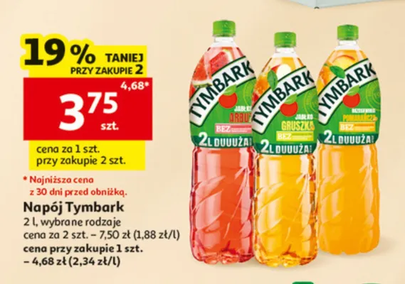 Napój Tymbark Pomarańcza Brzoskwinia promocja w Auchan