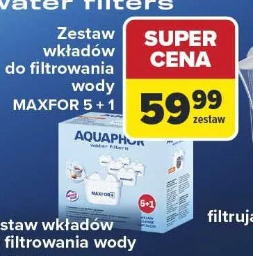 Zestaw wkładów do filtrowania wody AQUAPHOR MAXFOR 5+1 promocja w Carrefour