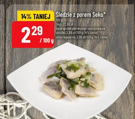 Śledzie z porem promocja w POLOmarket