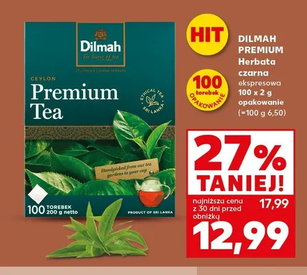 Herbata czarna ekspresowa Dilmah Premium promocja w Kaufland