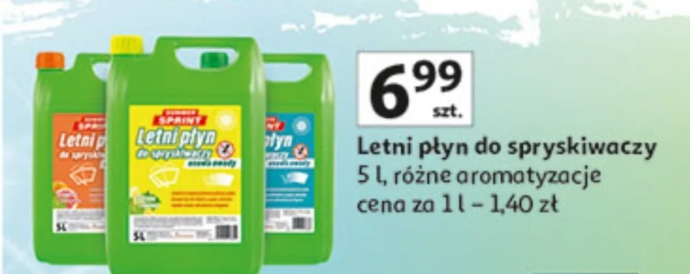 Letni płyn do spryskiwaczy różne aromatyzacje promocja w Auchan