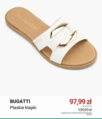Klapki płaskie Bugatti promocja w Deichmann