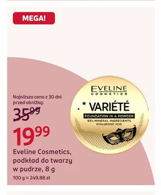 Podkład do twarzy w pudrze Eveline Cosmetics promocja w Rossmann