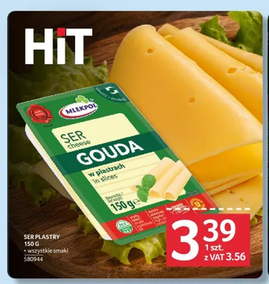 Ser w plastrach Gouda Mlekpol promocja w Selgros